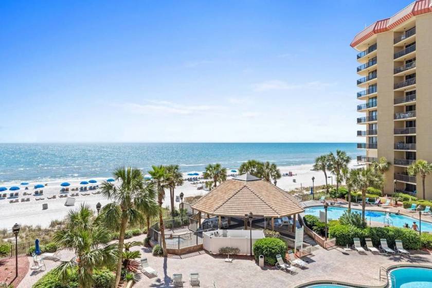 view of Gulf and pool at Summerhouse condos in panama city beach, fl